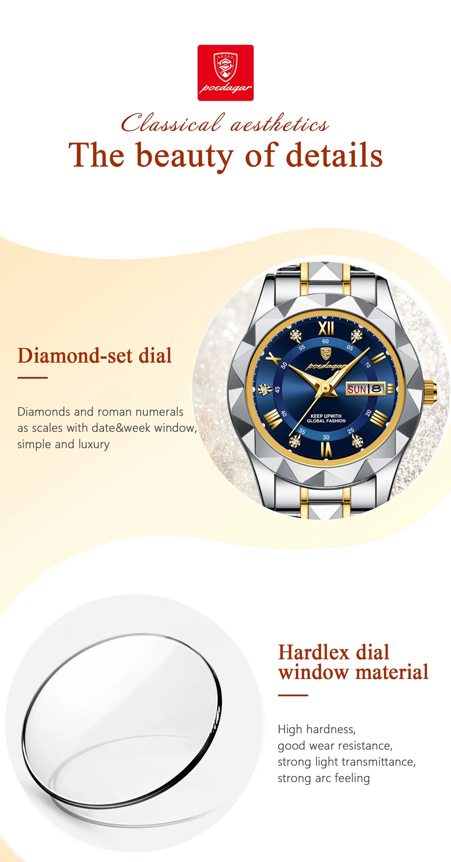 Luxury Ladies Watch With Stainless Steel Band