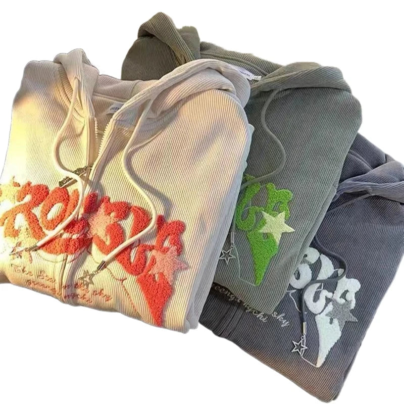 Retro Embroidery Hoodies Sweatshirts - A Trust Market