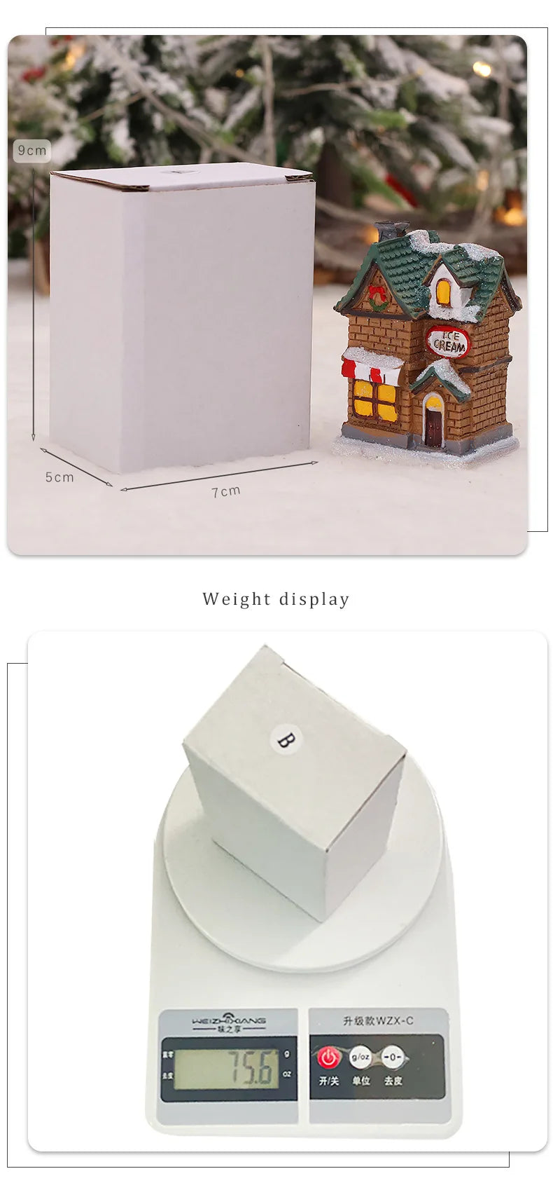 Exquisite Small Houses With Night Light For Christmas Decoration