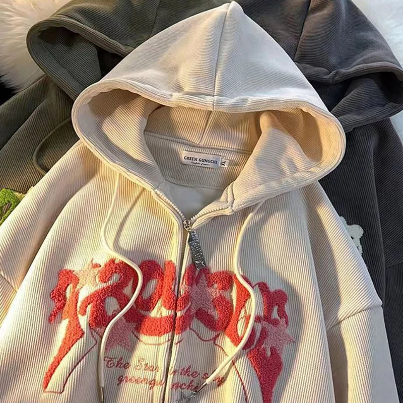 Retro Embroidery Hoodies Sweatshirts - A Trust Market