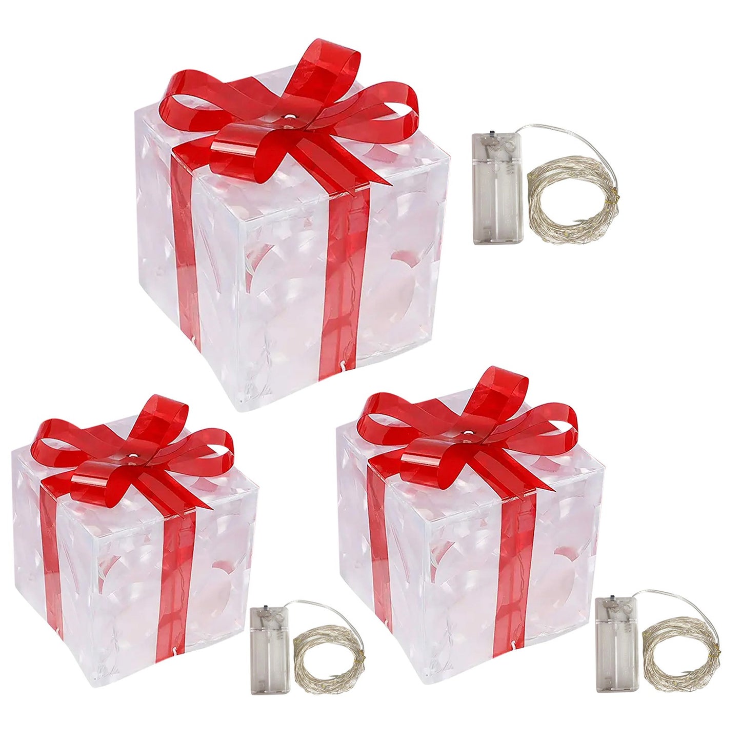 New Year And Christmas Glowing Gift Box For Christmas And New Year Decoration