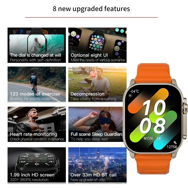 Exquisite Design Ultra Smartwatch With Bluetooth And Heart Rate Monitor (SALE 🚨)