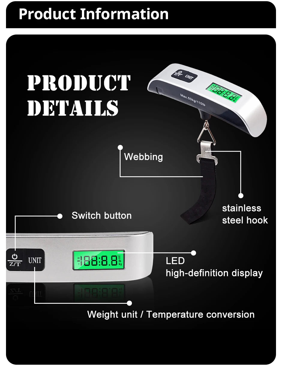 Portable Digital Baggage Weight Balance