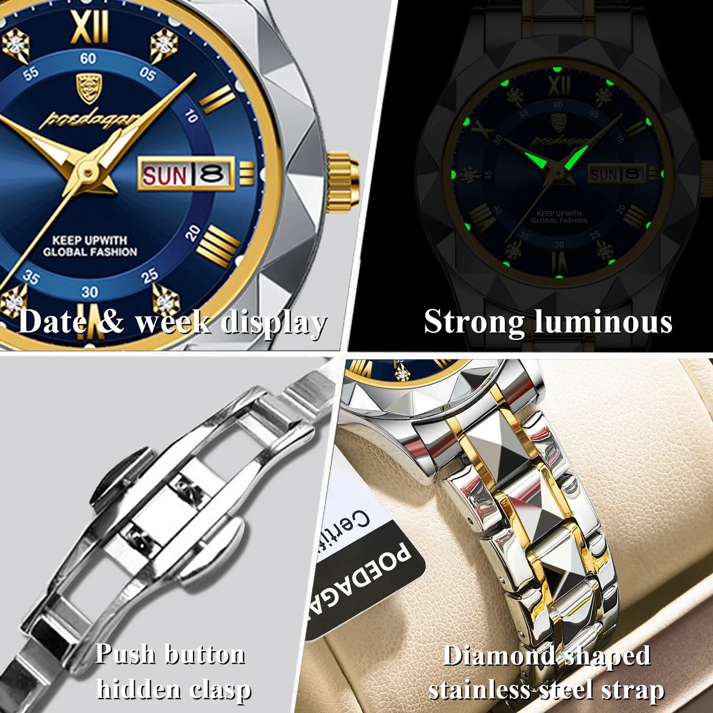 Luxury Ladies Watch With Stainless Steel Band