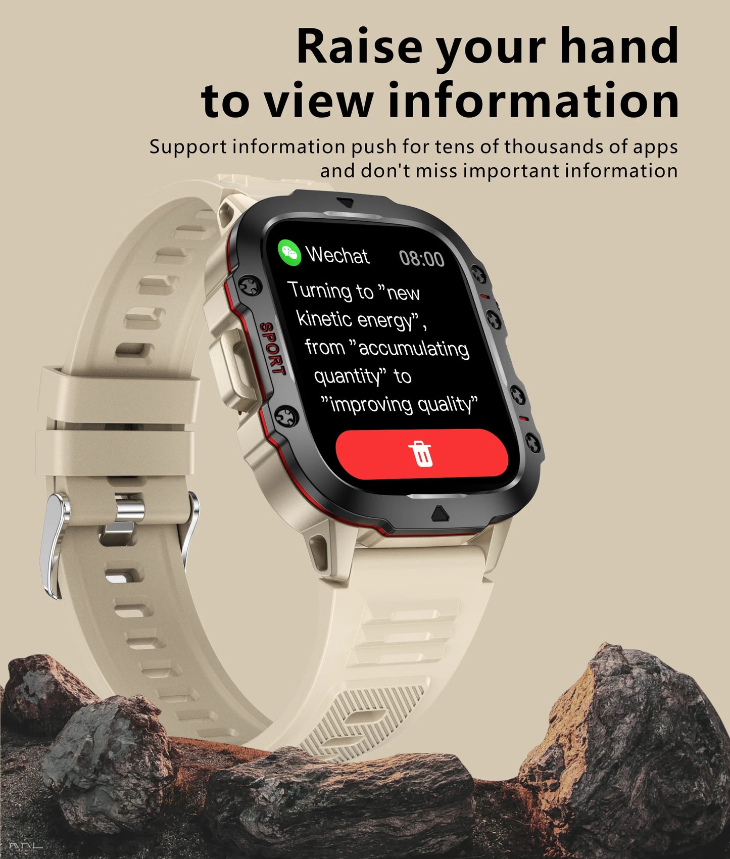 Great Brand New Rugged Military Smartwatch With BT, GPS And AMOLED HD Big Screen