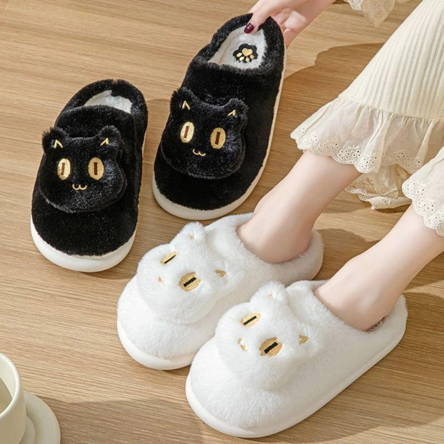 Cute Cotton Cat Slippers - A Trust Market