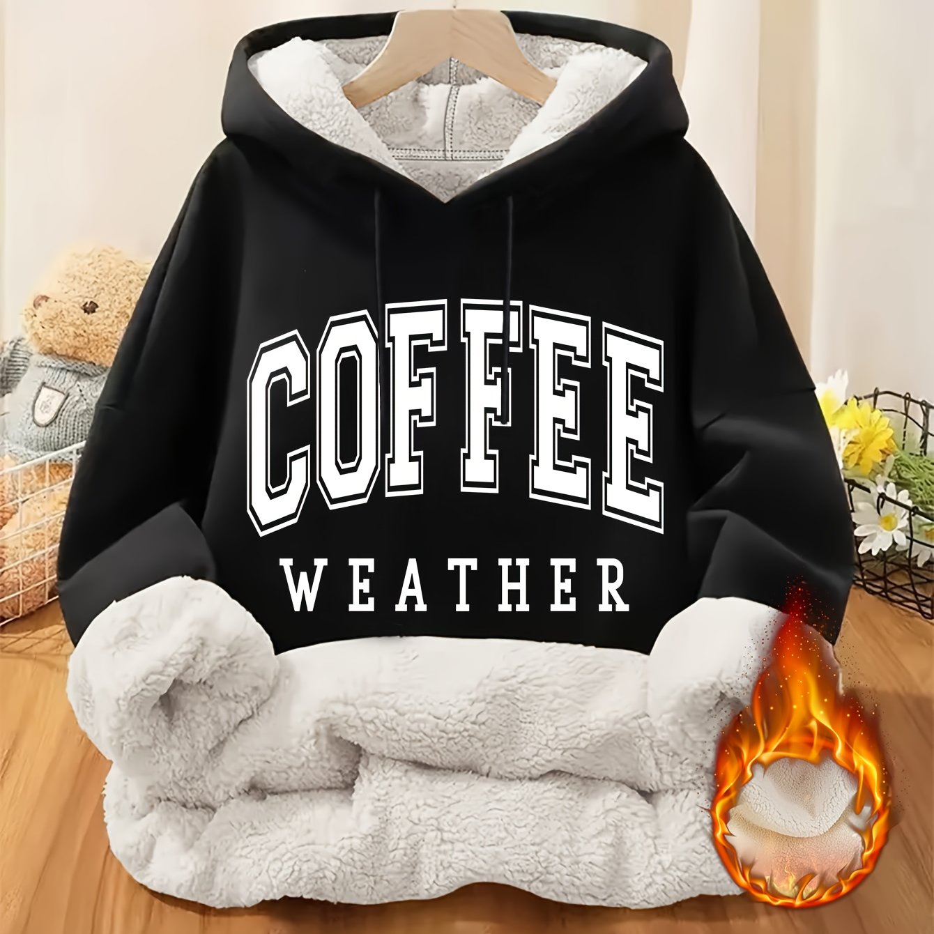 Fantastic Casual Hoodie With Sherpa Lining