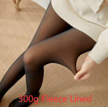 Wonderful Fleece-lined Thickened Sheer Tights Leggings