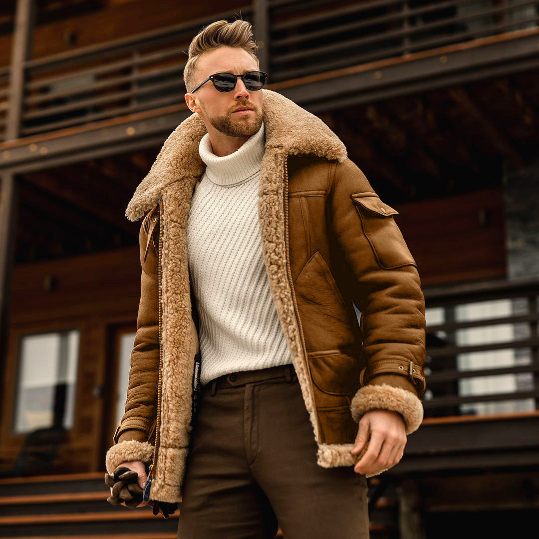Wonderful Warm Fur Collar Jacket for Mens - A Trust Market