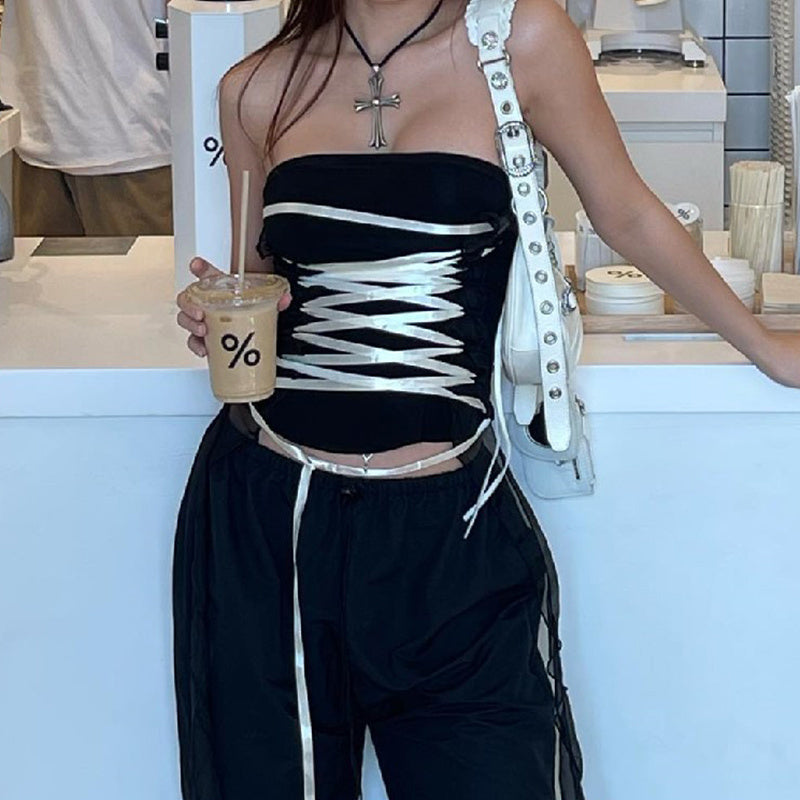 Fashion Lace-up Tube For Womens