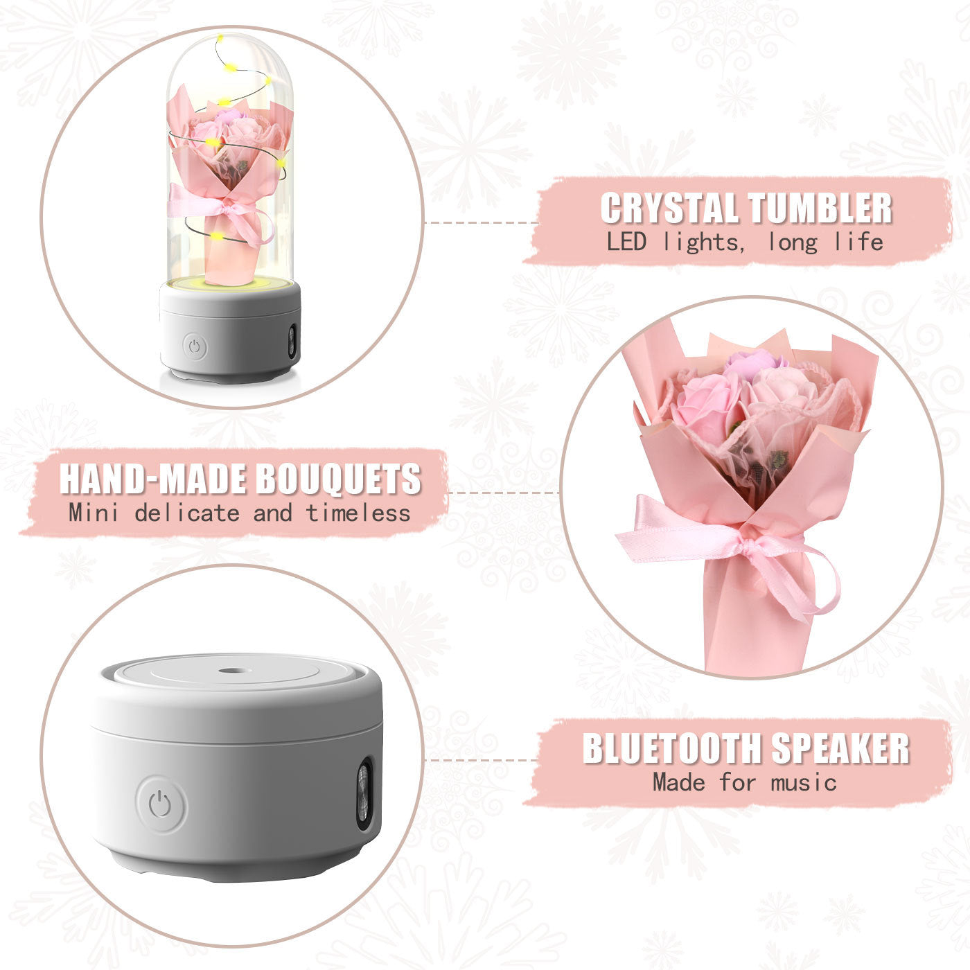 Creative 2 In 1 Bouquet LED Light And Bluetooth-compatible Speaker - A Trust Market