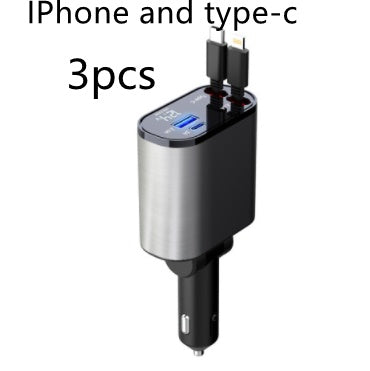Great Super Fast Car Charger 100W With USB And TYPE-C Adapter