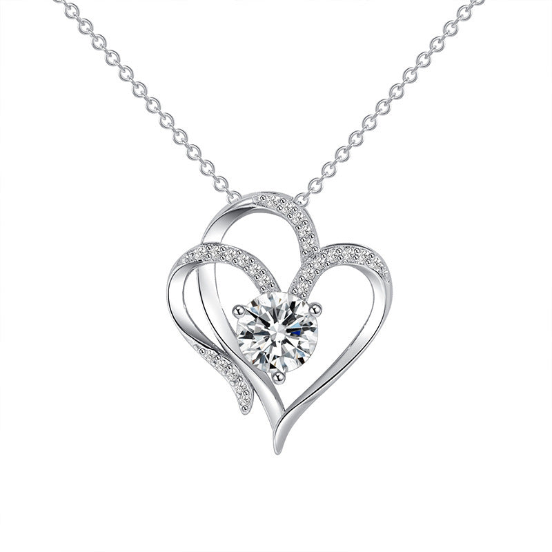 Zircon Double Love Necklace For Valentine's Day - A Trust Market