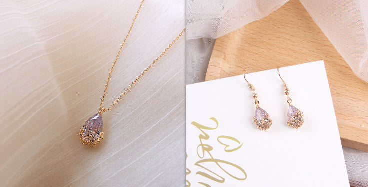 Crystal Water Drop Pendant Necklace Women - A Trust Market