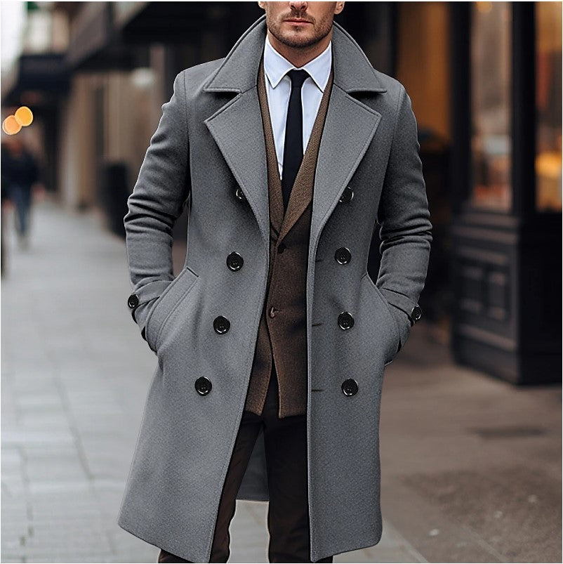 Wonderful Woolen Coat With Double Long Breasted