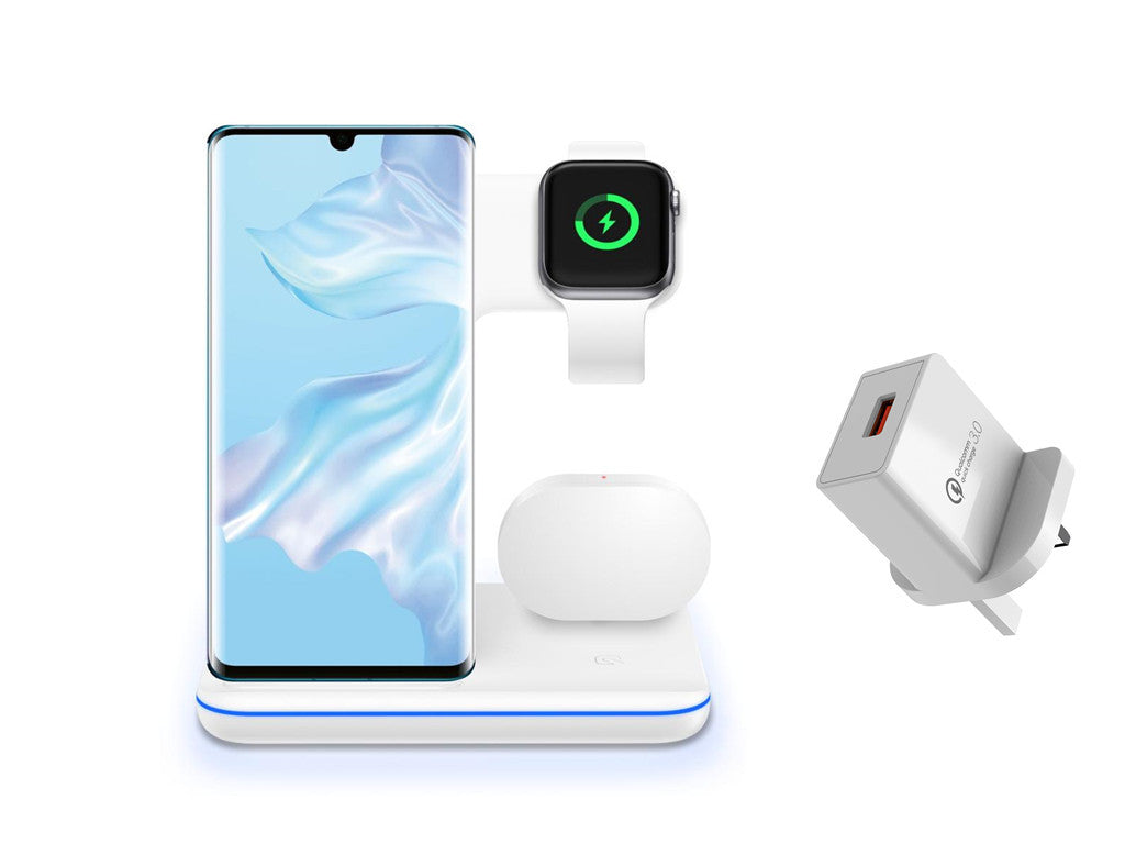 3 In 1 Wireless Charger Stand For Cell Phone and Gadgets