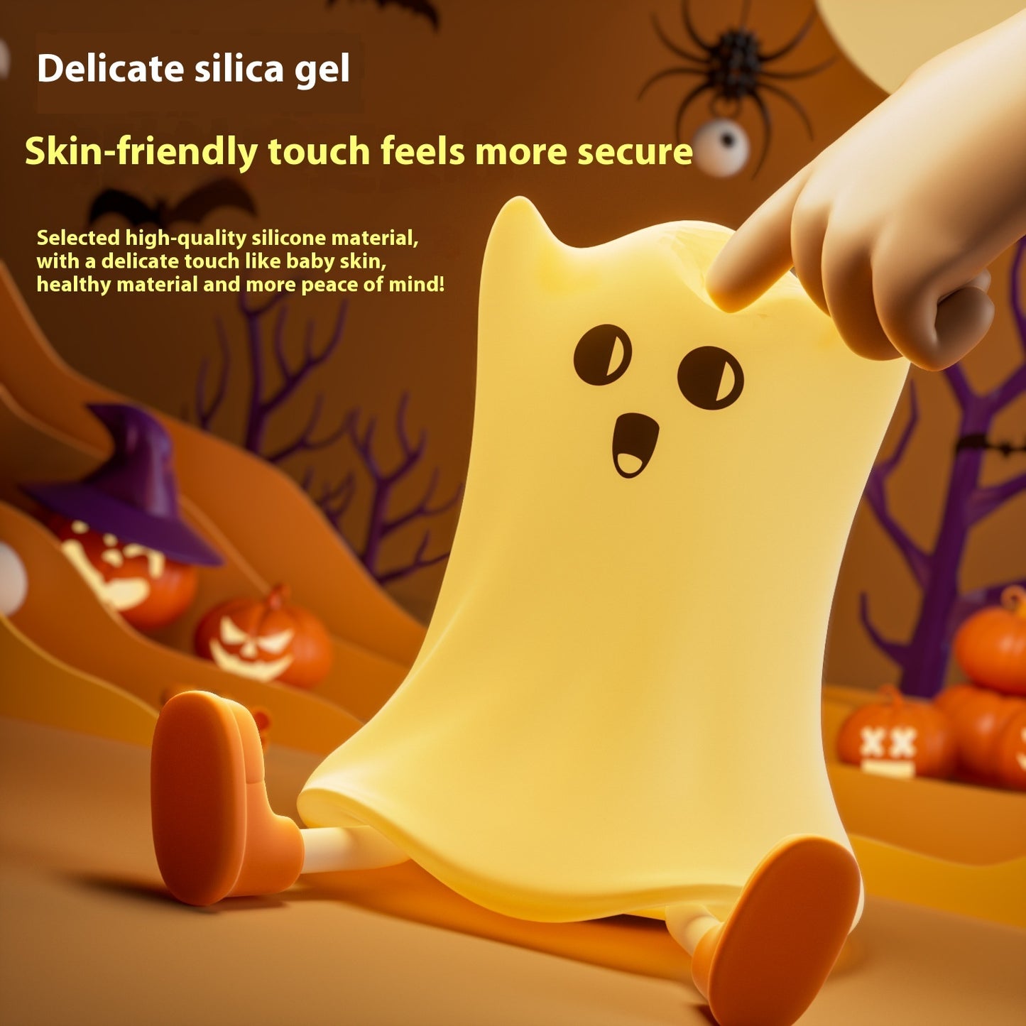 Very Cute Halloween Silicone Ghost With Touch Control - A Trust Market