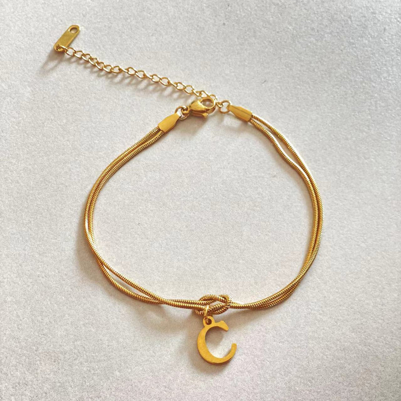 Wonderful A-Z Love Knot Bracelets For Couple