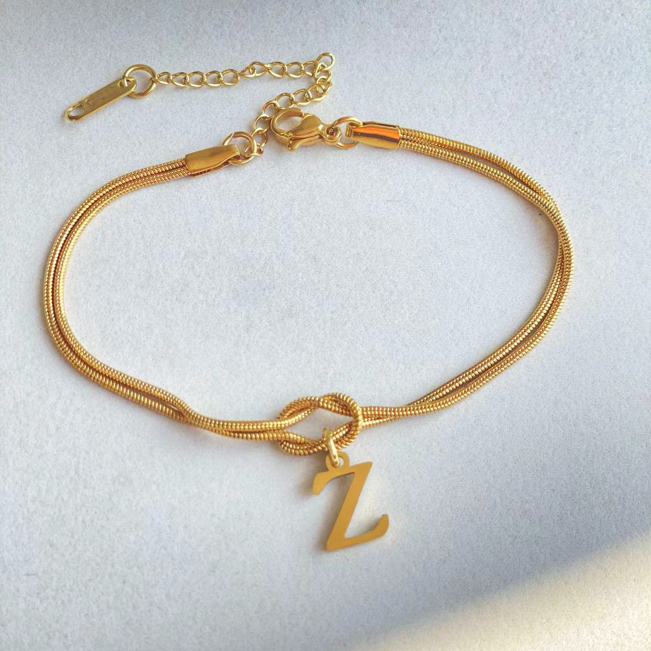Wonderful A-Z Love Knot Bracelets For Couple