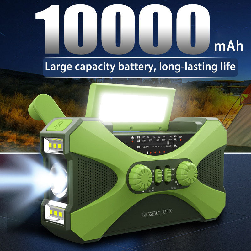 3 In 1 Portable Radio Hand Crank With Flashlight And Solar Charging Power Bank 🔦📻