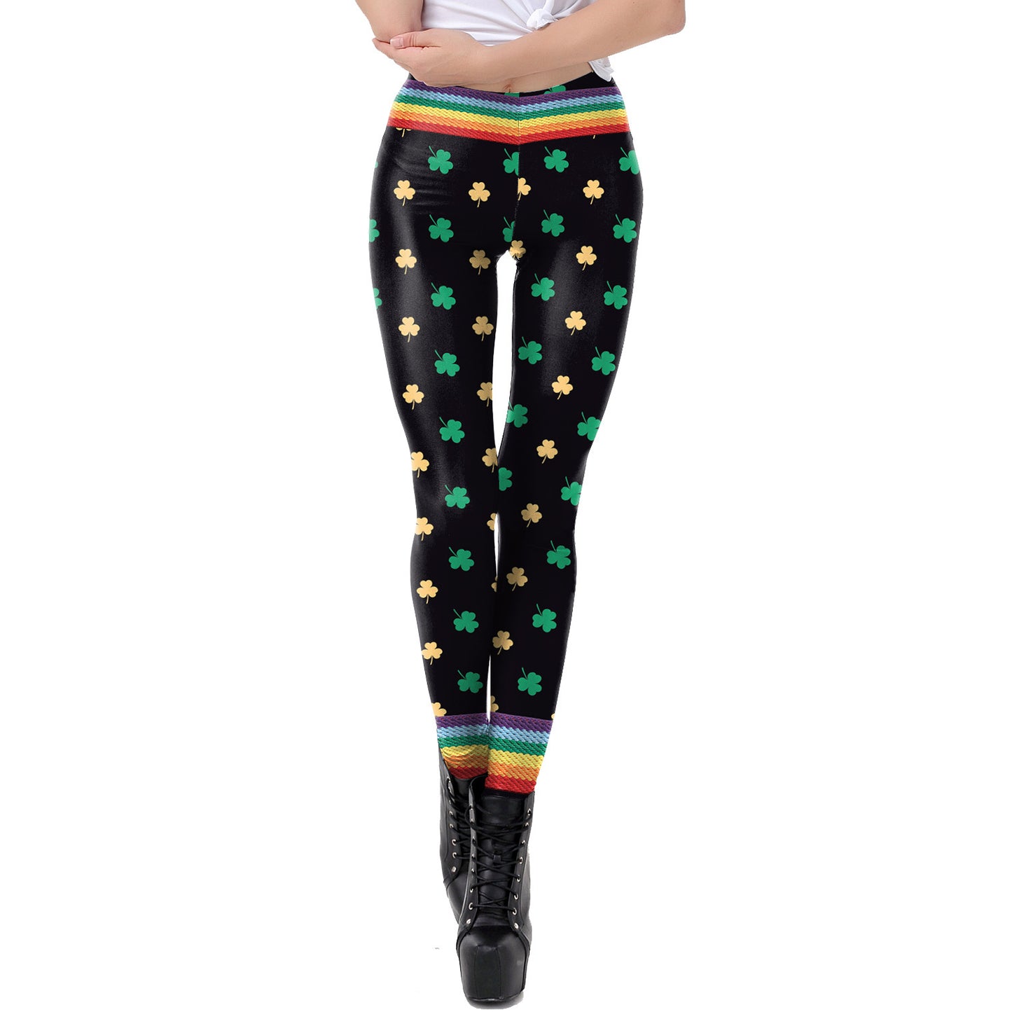 Saint Patrick's Green Digital Printed Leggings