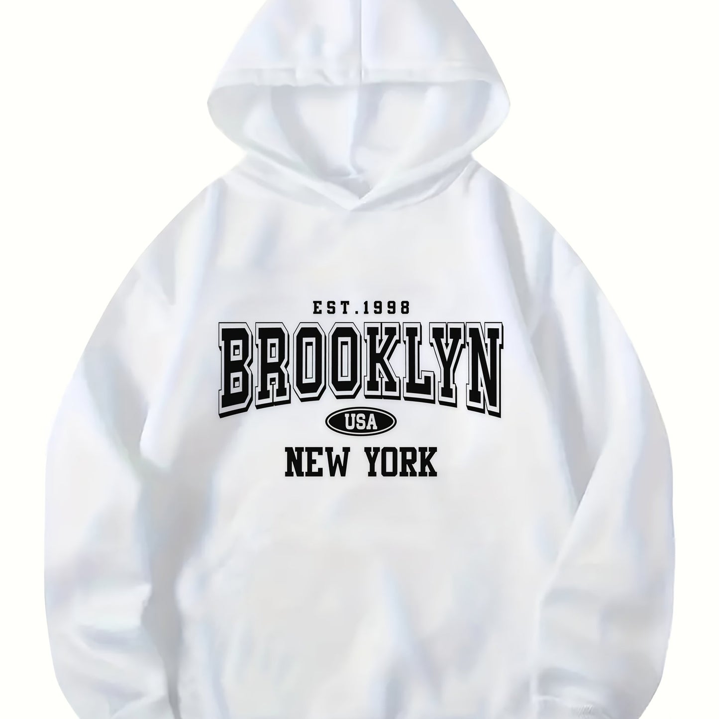 Casual Long Sleeve Hoodie Pullover For Women. Brooklyn USA New York.