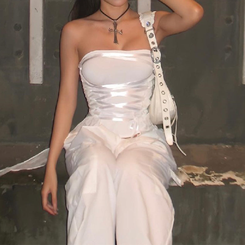 Fashion Lace-up Tube For Womens