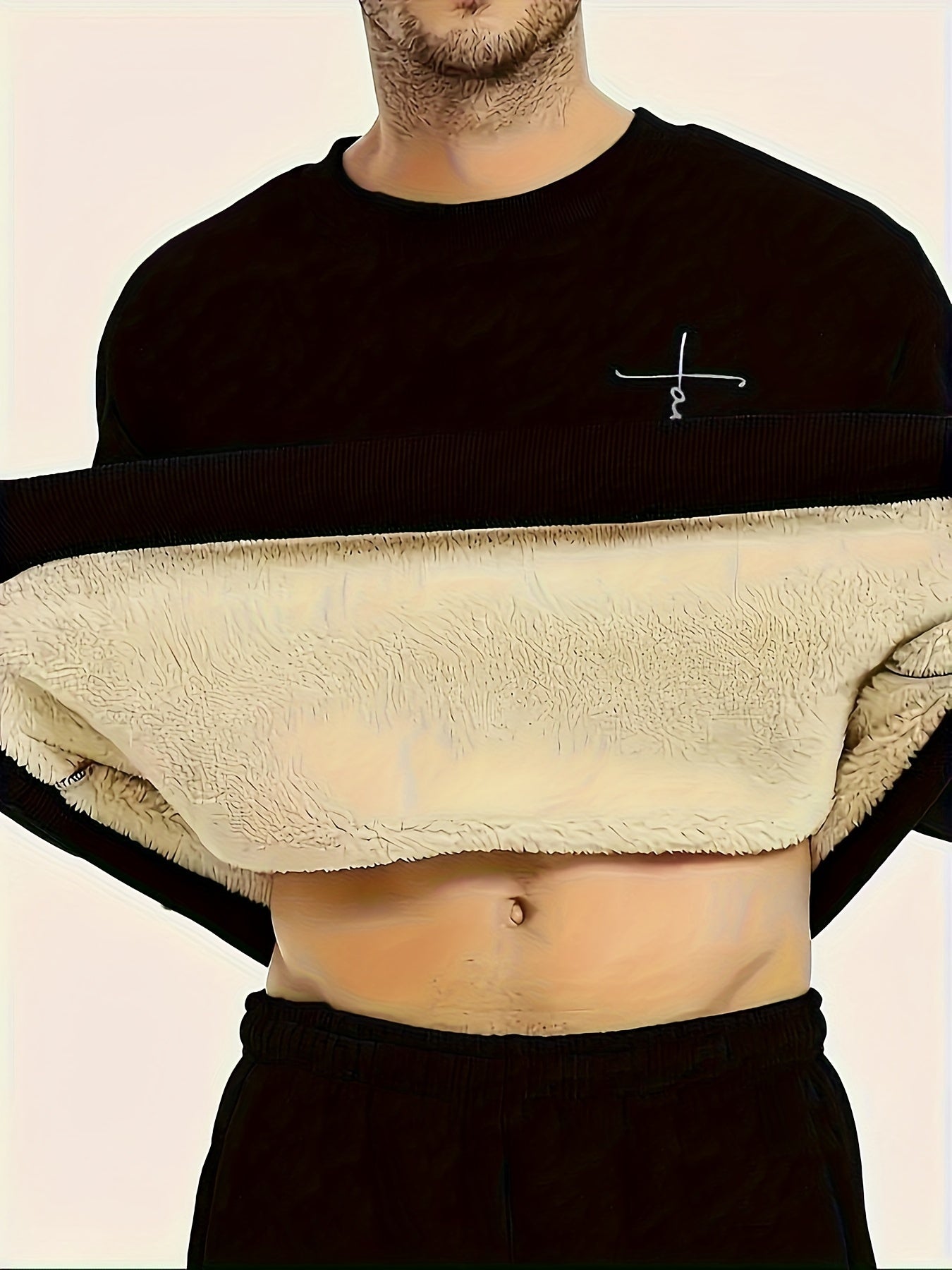 Casual Warm Fleece Lined Sweatshirt For Men