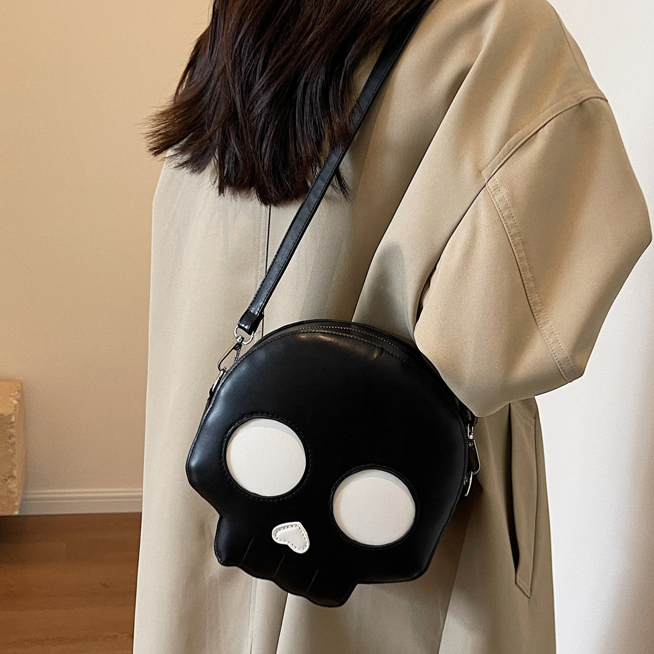 Cute Small Round Skull Bag