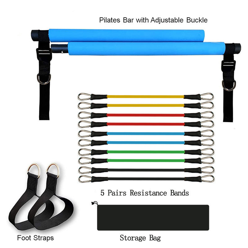 Fitness Yoga Pilates Bar Portable Gym Accessories Sport Elastic Bodybuilding Resistance Bands For Home Trainer Workout Equipment - A Trust Market