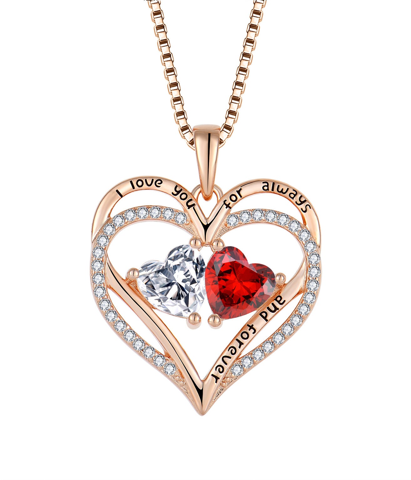 Fantastic Double Love Necklace With Rhinestones 📿