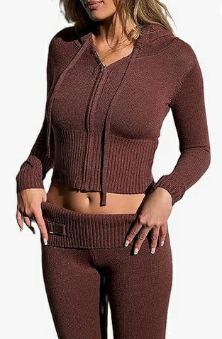 Wonderful Long-sleeved Cardigan And High Waisted Trousers