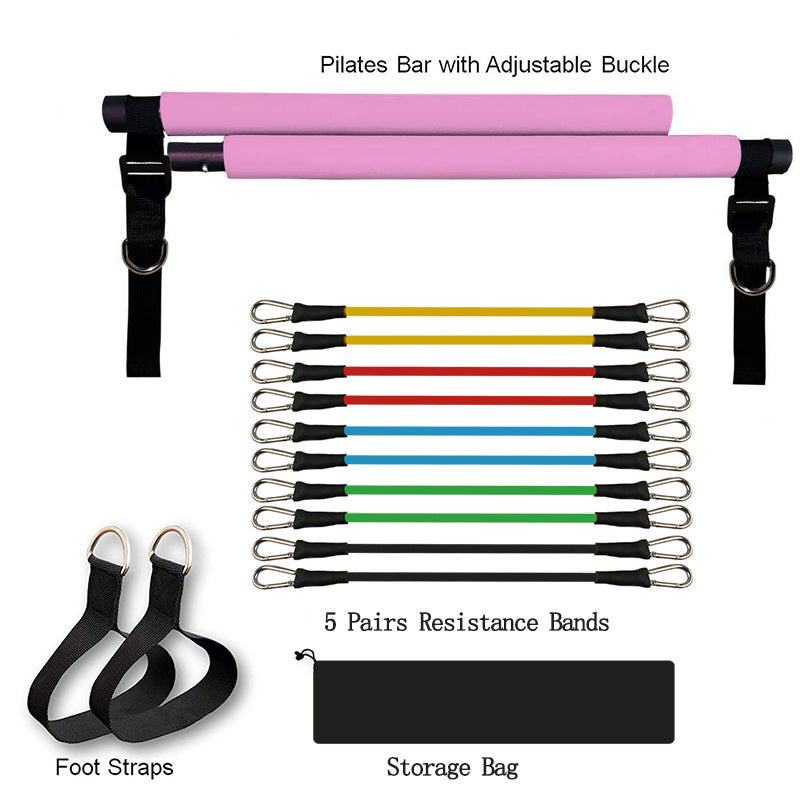 Fitness Yoga Pilates Bar Portable Gym Accessories Sport Elastic Bodybuilding Resistance Bands For Home Trainer Workout Equipment - A Trust Market