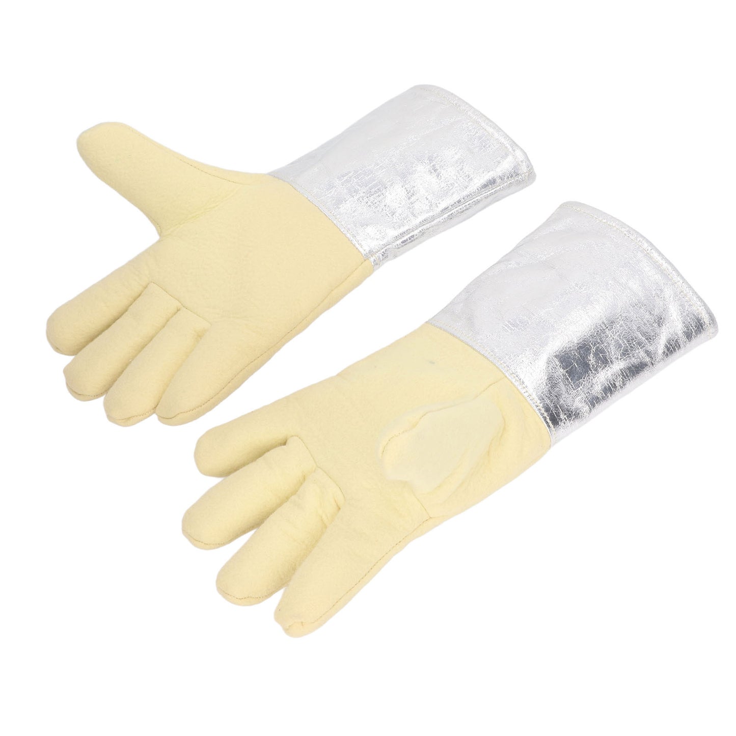 1 Pair Aluminum Foil Gloves High Temp Resistance for Fire Fighting