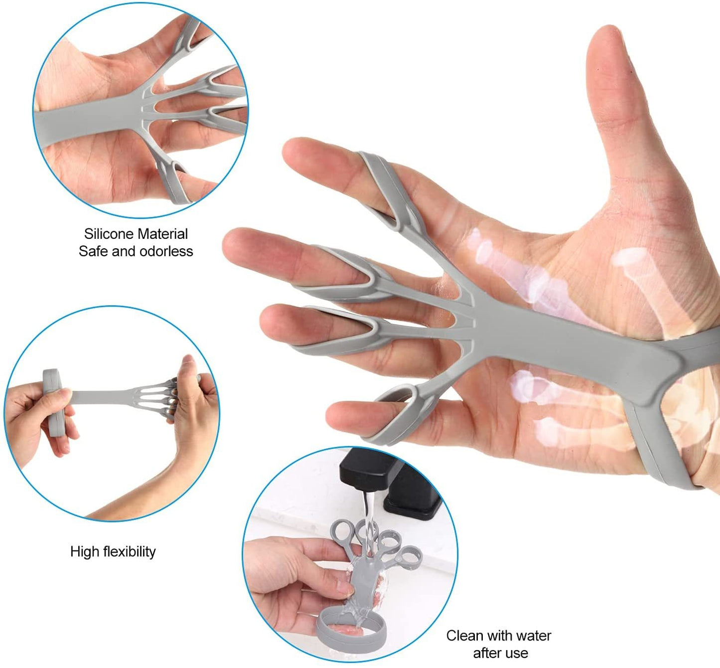 Silicone Grip Device Finger Exercise Stretcher Arthritis Hand Grip Trainer Strengthen Rehabilitation Training To Relieve Pain - A Trust Market