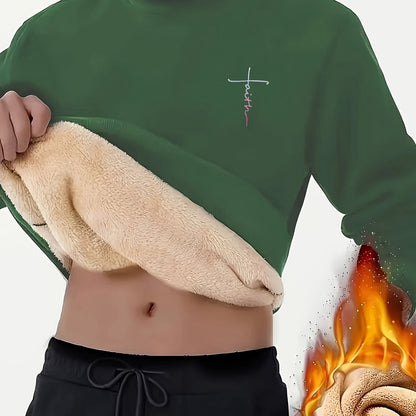 Casual Warm Fleece Lined Sweatshirt For Men