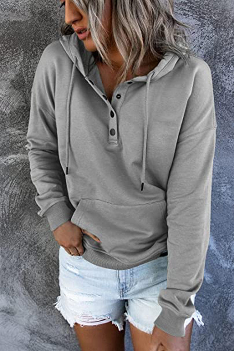 Long-sleeved Hooded Sweatshirt With Pockets. Fashion Casual.