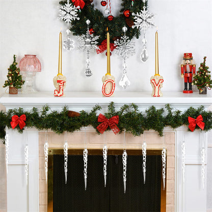 10 pcs Christmas Tree Hanging Pendants In Translucent Acrylic