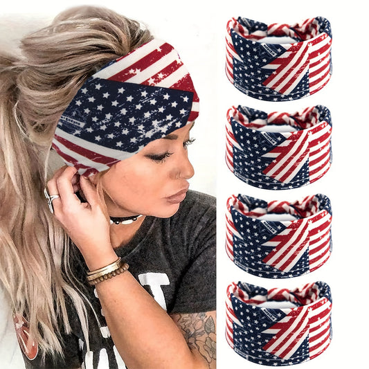 American Flag Headband. Non-Slip Hair Band