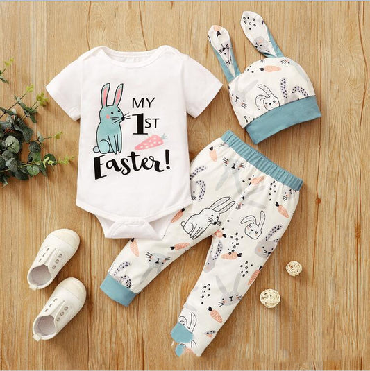 New Easter Print Rabbit Romper. Three Pieces 🐰