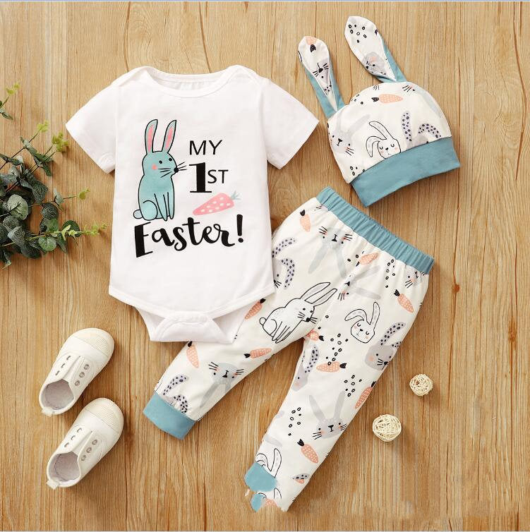 New Easter Print Rabbit Romper. Three Pieces 🐰