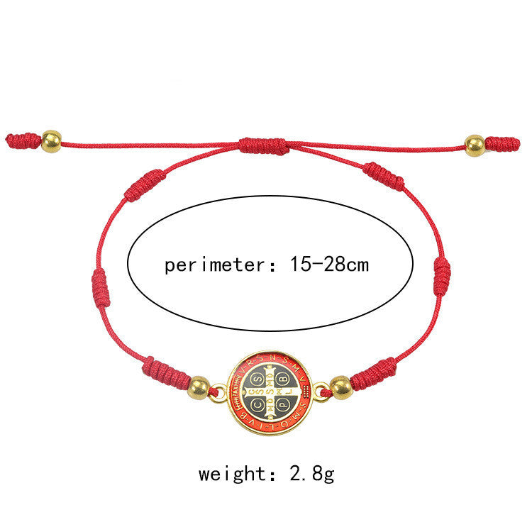 Fashion Red Rope Braid St Benedict Bracelet