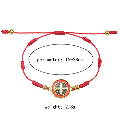 Fashion Red Rope Braid St Benedict Bracelet