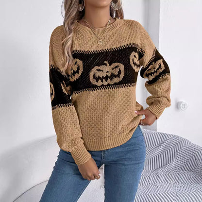 Wonderful Pumpkin Long Sleeve Pullover For Women - A Trust Market