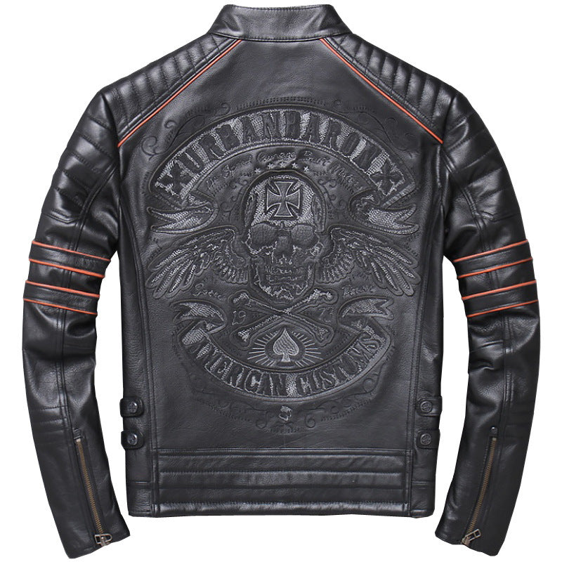 Slim Fit Harley Like Jacket In Genuine Leather For Motorcycle Riding