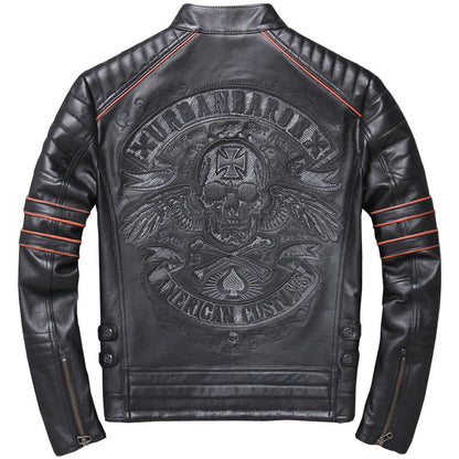 Slim Fit Harley Like Jacket In Genuine Leather For Motorcycle Riding
