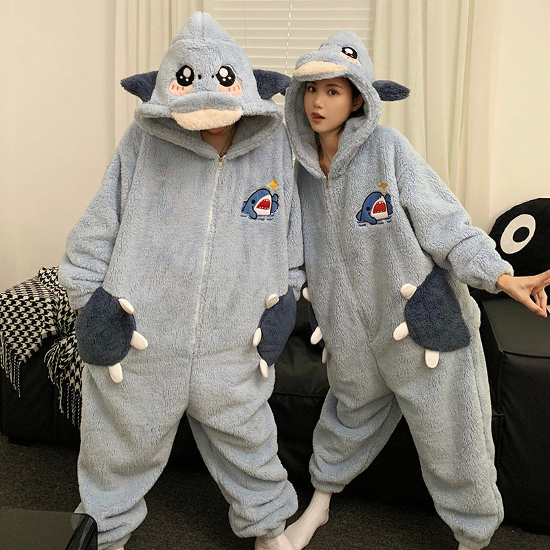 Cute Jumpsuit Homewear Couple One-piece Pajamas