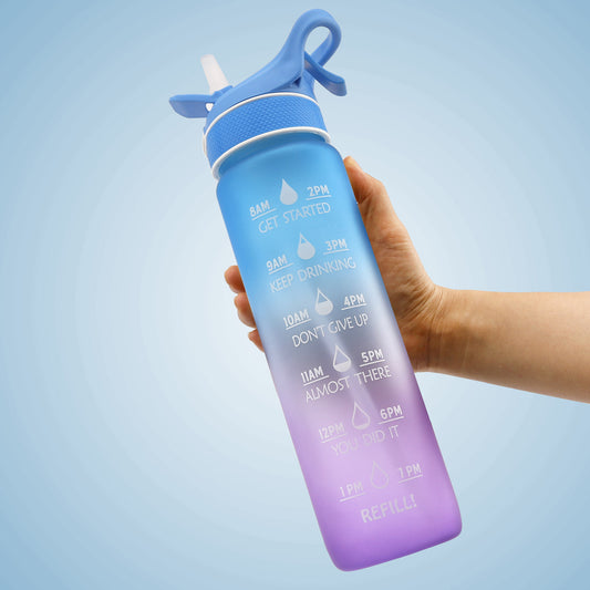 Water Bottle Scrub Bounce Cover Straw Space Cup Sports Water Bottle - A Trust Market