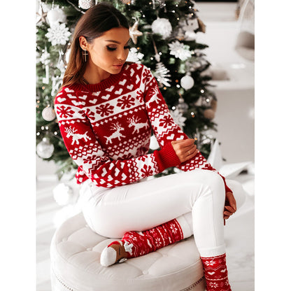 Wonderful Christmas Elk Long Sleeve Knitted Sweater
