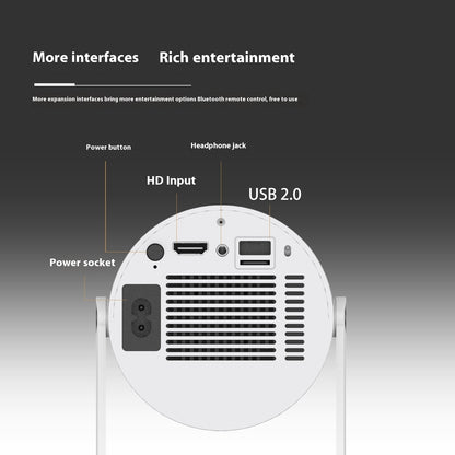 Portable Video Projector For Home With 180º Projection Angle